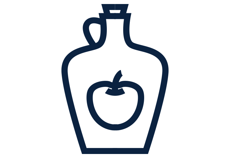 Blue jar icon with apple representing Apple Cider Vinegar