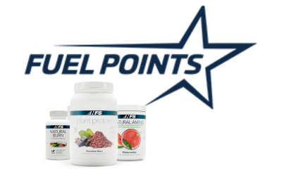 Fuel Points icon with shopping star and three NF Sports products below