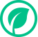Green circle icon with leaf representing organic products