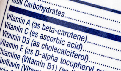 Back view of NF Sports product showing nutritional value label