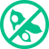 Green circle icon with peas symbol representing soy-free products