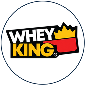 WHEY KING logo with WHEY above and KING® below